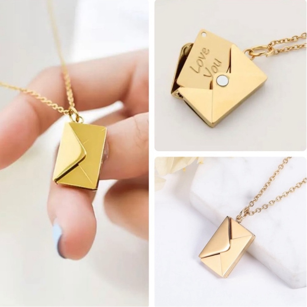 Rose Gold Stainless Steel Love Letter
Envelope Necklace